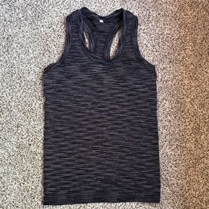 Work Out Striped Black and Gray Tank Top